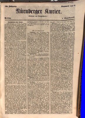 Nürnberger Kurier (Nürnberger Friedens- und Kriegs-Kurier) Freitag 4. Mai 1849