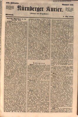 Nürnberger Kurier (Nürnberger Friedens- und Kriegs-Kurier) Mittwoch 9. Mai 1849