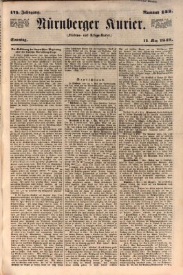 Nürnberger Kurier (Nürnberger Friedens- und Kriegs-Kurier) Sonntag 13. Mai 1849