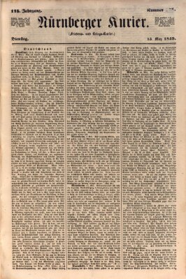 Nürnberger Kurier (Nürnberger Friedens- und Kriegs-Kurier) Dienstag 15. Mai 1849