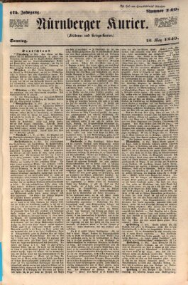 Nürnberger Kurier (Nürnberger Friedens- und Kriegs-Kurier) Sonntag 20. Mai 1849