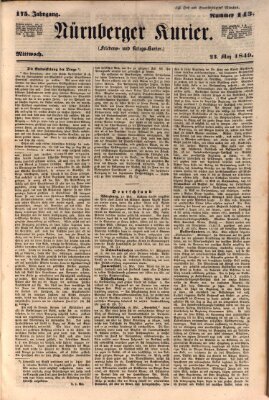 Nürnberger Kurier (Nürnberger Friedens- und Kriegs-Kurier) Mittwoch 23. Mai 1849