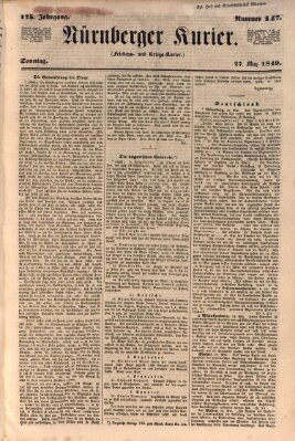 Nürnberger Kurier (Nürnberger Friedens- und Kriegs-Kurier) Sonntag 27. Mai 1849