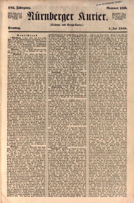 Nürnberger Kurier (Nürnberger Friedens- und Kriegs-Kurier) Dienstag 5. Juni 1849