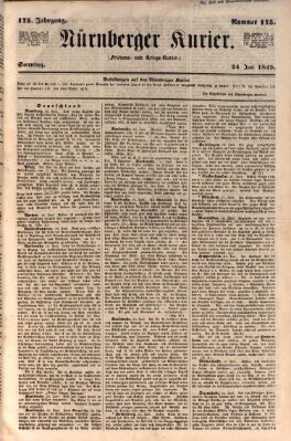 Nürnberger Kurier (Nürnberger Friedens- und Kriegs-Kurier) Sonntag 24. Juni 1849