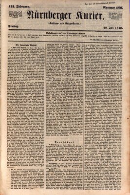 Nürnberger Kurier (Nürnberger Friedens- und Kriegs-Kurier) Freitag 29. Juni 1849