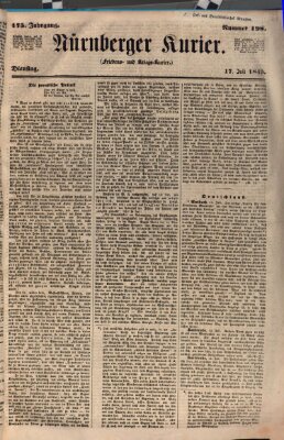 Nürnberger Kurier (Nürnberger Friedens- und Kriegs-Kurier) Dienstag 17. Juli 1849