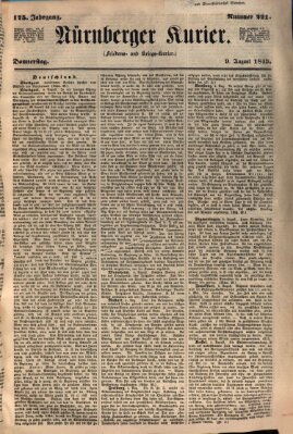 Nürnberger Kurier (Nürnberger Friedens- und Kriegs-Kurier) Donnerstag 9. August 1849