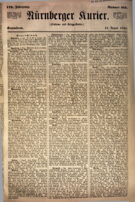 Nürnberger Kurier (Nürnberger Friedens- und Kriegs-Kurier) Samstag 11. August 1849