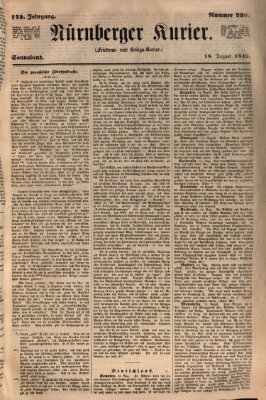 Nürnberger Kurier (Nürnberger Friedens- und Kriegs-Kurier) Samstag 18. August 1849