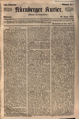 Nürnberger Kurier (Nürnberger Friedens- und Kriegs-Kurier) Mittwoch 29. August 1849