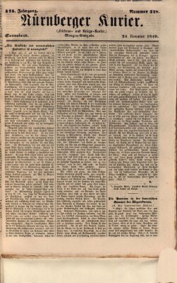 Nürnberger Kurier (Nürnberger Friedens- und Kriegs-Kurier) Samstag 24. November 1849