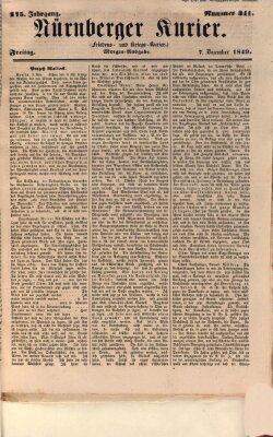 Nürnberger Kurier (Nürnberger Friedens- und Kriegs-Kurier) Freitag 7. Dezember 1849