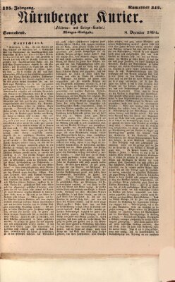 Nürnberger Kurier (Nürnberger Friedens- und Kriegs-Kurier) Samstag 8. Dezember 1849