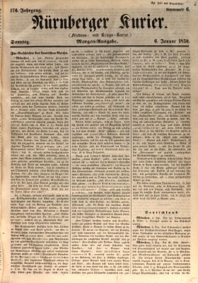 Nürnberger Kurier (Nürnberger Friedens- und Kriegs-Kurier) Sonntag 6. Januar 1850