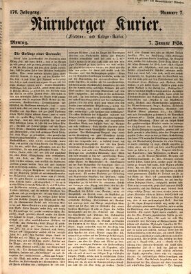 Nürnberger Kurier (Nürnberger Friedens- und Kriegs-Kurier) Montag 7. Januar 1850