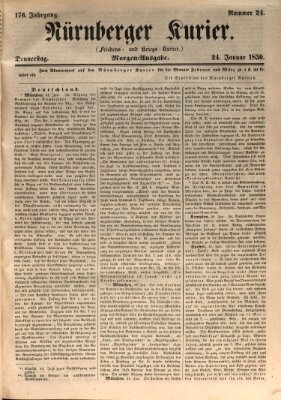 Nürnberger Kurier (Nürnberger Friedens- und Kriegs-Kurier) Donnerstag 24. Januar 1850