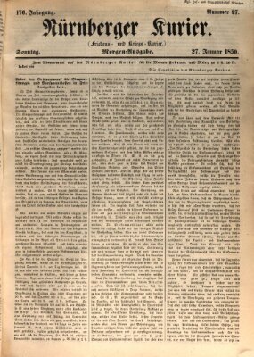 Nürnberger Kurier (Nürnberger Friedens- und Kriegs-Kurier) Sonntag 27. Januar 1850