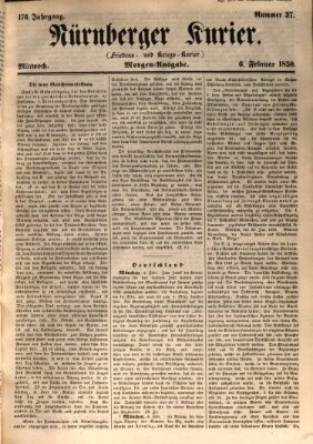 Nürnberger Kurier (Nürnberger Friedens- und Kriegs-Kurier) Mittwoch 6. Februar 1850