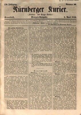 Nürnberger Kurier (Nürnberger Friedens- und Kriegs-Kurier) Samstag 6. April 1850