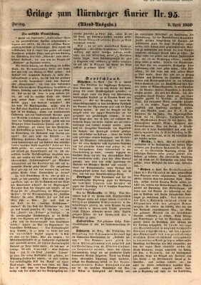 Nürnberger Kurier (Nürnberger Friedens- und Kriegs-Kurier) Freitag 5. April 1850