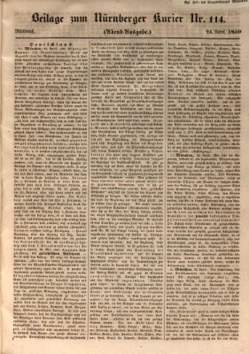 Nürnberger Kurier (Nürnberger Friedens- und Kriegs-Kurier) Mittwoch 24. April 1850