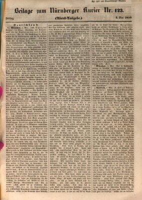 Nürnberger Kurier (Nürnberger Friedens- und Kriegs-Kurier) Freitag 3. Mai 1850