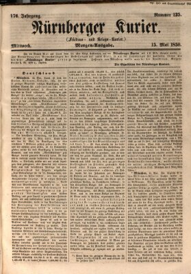 Nürnberger Kurier (Nürnberger Friedens- und Kriegs-Kurier) Mittwoch 15. Mai 1850