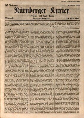 Nürnberger Kurier (Nürnberger Friedens- und Kriegs-Kurier) Mittwoch 22. Mai 1850