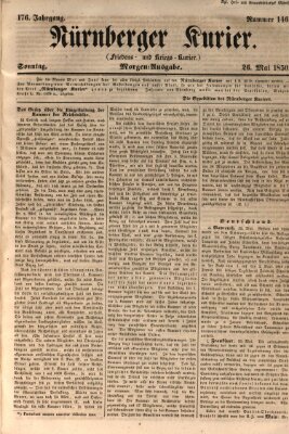 Nürnberger Kurier (Nürnberger Friedens- und Kriegs-Kurier) Sonntag 26. Mai 1850