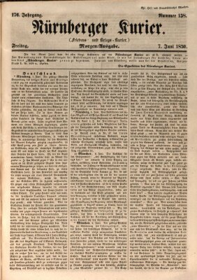 Nürnberger Kurier (Nürnberger Friedens- und Kriegs-Kurier) Freitag 7. Juni 1850