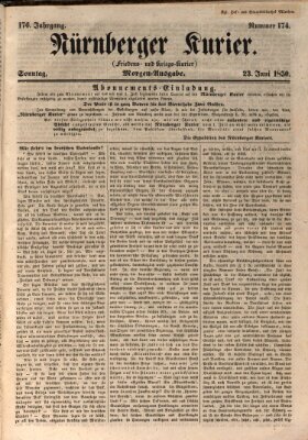 Nürnberger Kurier (Nürnberger Friedens- und Kriegs-Kurier) Sonntag 23. Juni 1850