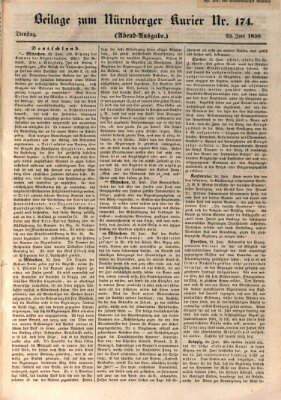 Nürnberger Kurier (Nürnberger Friedens- und Kriegs-Kurier) Dienstag 25. Juni 1850