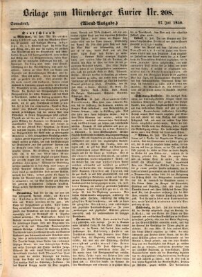 Nürnberger Kurier (Nürnberger Friedens- und Kriegs-Kurier) Samstag 27. Juli 1850