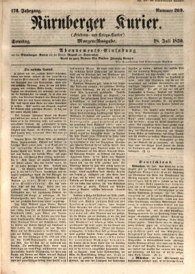 Nürnberger Kurier (Nürnberger Friedens- und Kriegs-Kurier) Sonntag 28. Juli 1850