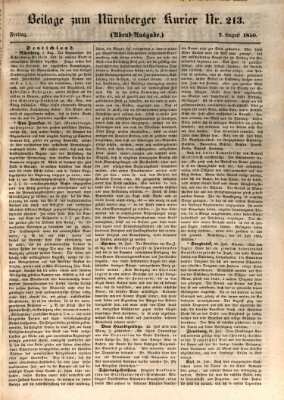 Nürnberger Kurier (Nürnberger Friedens- und Kriegs-Kurier) Freitag 2. August 1850