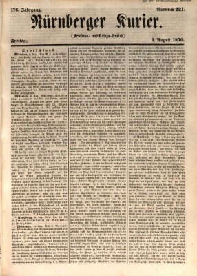 Nürnberger Kurier (Nürnberger Friedens- und Kriegs-Kurier) Freitag 9. August 1850