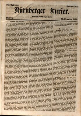 Nürnberger Kurier (Nürnberger Friedens- und Kriegs-Kurier) Montag 30. Dezember 1850