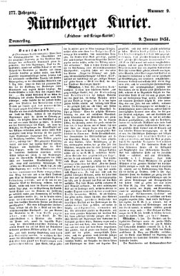 Nürnberger Kurier (Nürnberger Friedens- und Kriegs-Kurier) Donnerstag 9. Januar 1851