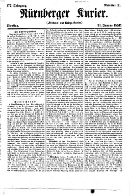 Nürnberger Kurier (Nürnberger Friedens- und Kriegs-Kurier) Dienstag 21. Januar 1851