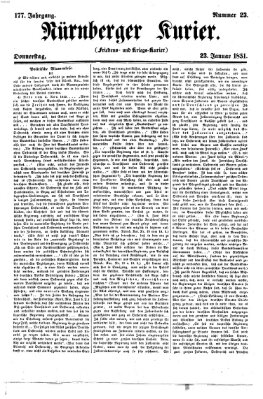 Nürnberger Kurier (Nürnberger Friedens- und Kriegs-Kurier) Donnerstag 23. Januar 1851