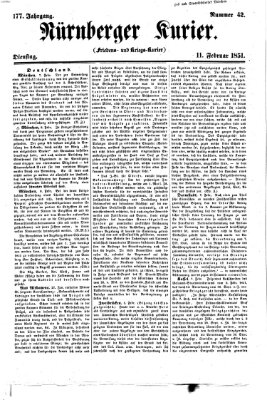 Nürnberger Kurier (Nürnberger Friedens- und Kriegs-Kurier) Dienstag 11. Februar 1851