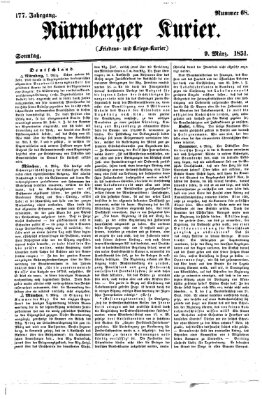 Nürnberger Kurier (Nürnberger Friedens- und Kriegs-Kurier) Sonntag 9. März 1851