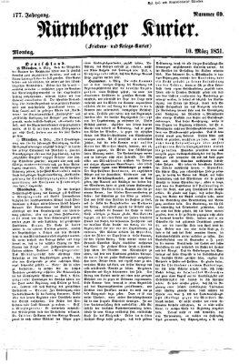 Nürnberger Kurier (Nürnberger Friedens- und Kriegs-Kurier) Montag 10. März 1851