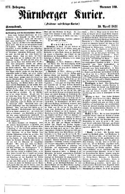 Nürnberger Kurier (Nürnberger Friedens- und Kriegs-Kurier) Samstag 19. April 1851