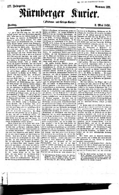 Nürnberger Kurier (Nürnberger Friedens- und Kriegs-Kurier) Freitag 2. Mai 1851