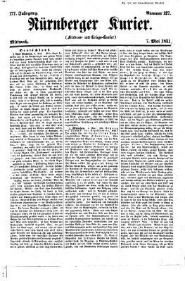 Nürnberger Kurier (Nürnberger Friedens- und Kriegs-Kurier) Mittwoch 7. Mai 1851