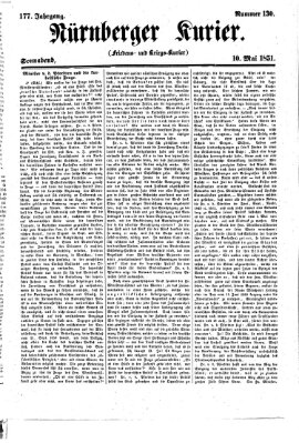 Nürnberger Kurier (Nürnberger Friedens- und Kriegs-Kurier) Samstag 10. Mai 1851