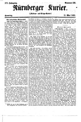 Nürnberger Kurier (Nürnberger Friedens- und Kriegs-Kurier) Sonntag 11. Mai 1851