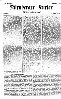 Nürnberger Kurier (Nürnberger Friedens- und Kriegs-Kurier) Freitag 23. Mai 1851